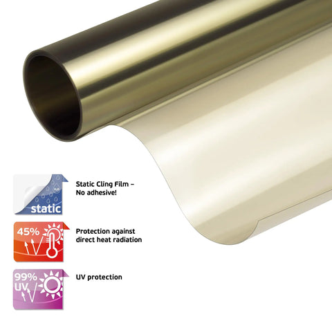 Removable Static Cling Privacy And Decorative Glass Window Film For Home With UV Sun Protection No Glue No Residue 35.4 x 78.7"