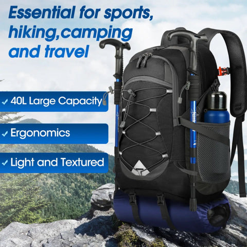 40L Packable Hiking Backpack For Men And Women Lightweight Waterproof Daypack With Large Capacity, hiking equipment shown