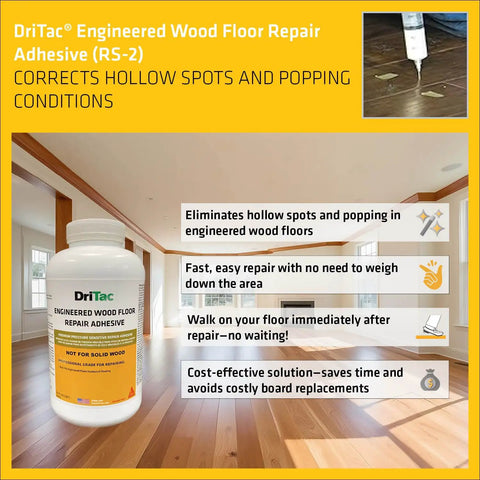 Professional Wood Floor Gap Repair Adhesive White No Set Time Bond For Engineered Wood Floors Stops Popping And Gaps Easy To Apply For Pros And DIYers 1 Qt