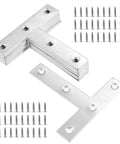 12 Piece T Shaped Mending Plates 3.1 By 3.1 Inch Stainless Steel Flat Corner Brackets with screws for wood furniture repair