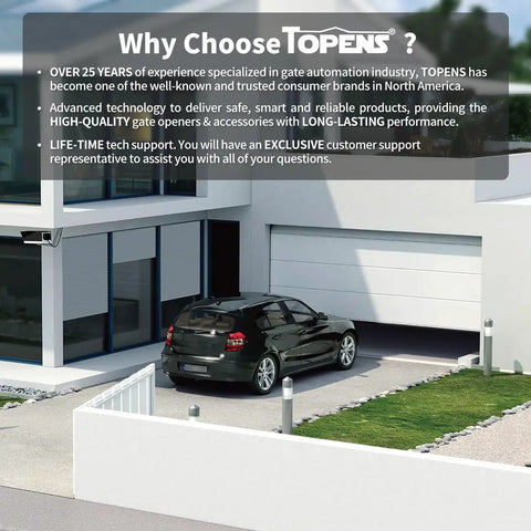 Modern home with garage door and car, ideal for HomeLink Ready Universal Receiver With Remote Transmitter For Easy Plug And Play Swing Or Sliding Gate Openers And Garage Doors Keeps Your Ride Connected For Secure Access