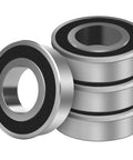 Front view: 4-pack carbon steel bearings, 3/4 in bore, 1-3/8 in OD, for lawn mowers, wheelbarrows, carts and hand trucks.