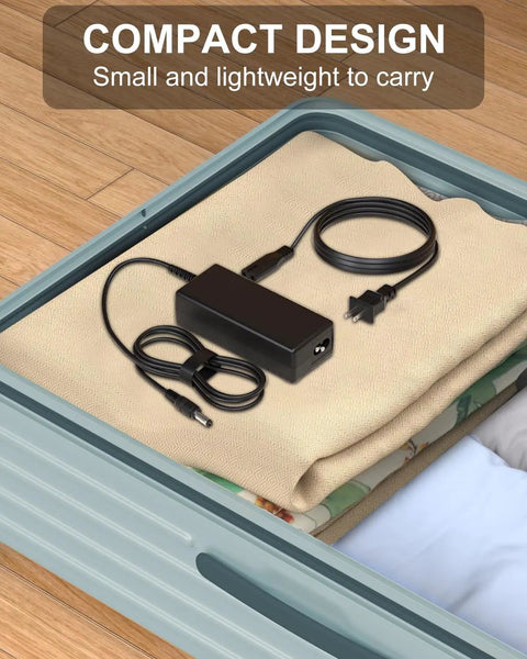 Solid Build 12V AC DC Power Adapter With Seven Foot Cord And 50 Watt Output For Atomstack S10 Pro Laser Engraver in drawer.