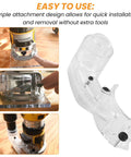 Slick Router Dust Collection Adapter Built For Dewalt Dwp611 And Dwp611pk Compact Routers showing easy attachment design details.
