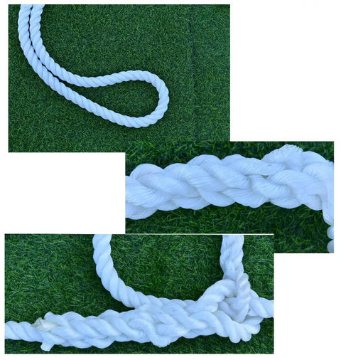 No Sweat Hoisting Lifting Nets And Heavy Duty Cargo Sling For Moving Industrial Loads with twisted white rope.