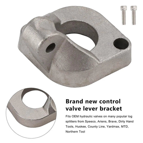 Heavy Duty Energy Hydraulic Log Splitter Valve Lever Mounting Bracket Replacement For OEM 0C000908, metal bracket with screws