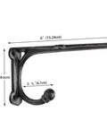 Heavy Duty 6 Inch Shelf Brackets With Hooks For Open Shelves Metal Vintage Farmhouse Style Open Shelf Supports Four Pack Durable Wall Mount Brackets For Sturdy Display And Storage, side view