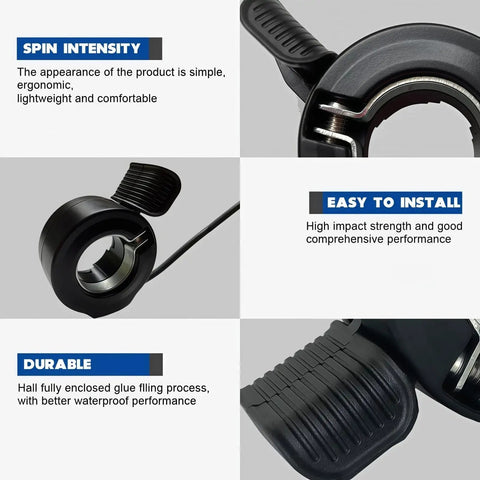 Upgraded Ebike Thumb Throttle 130X Waterproof 3 Pin Connector For 12V To 72V Controllers Universal Fit Easy Install Left Or Right On 22.2 Millimeter Handlebars Speed Control Accelerator For Electric Bike And Scooter Conversions