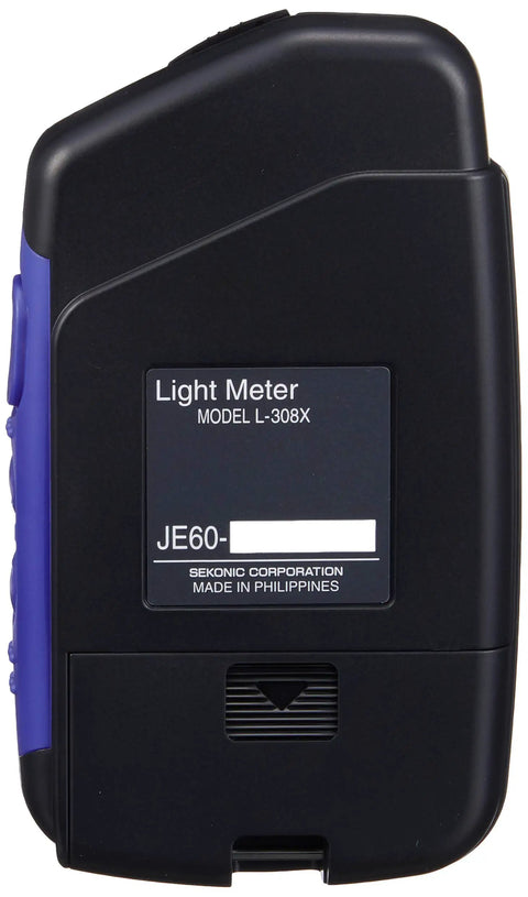 Pocket Size Light Meter Pro For Shooters With Quick Receiver Slide System Photo And Cine Modes Aperture Priority For Video Backlit Display Chest Pocket Ready Ideal For HD Cine And Everyday Shoots, black and blue rear view