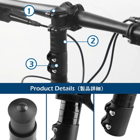 Bike Stem Riser And Handlebar Extender For MTB And BMX Aluminum Alloy Head Up Adapter details with close-up views