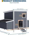 Sturdy Wooden Chicken Coop With Two Nesting Boxes And Lockable Doors Weatherproof Roof Dual Purpose Rabbit And Duck Hutch