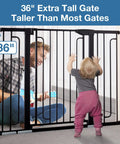 36 Inch Tall Baby Gate For Stairs And Doorways Fits Openings From About 29 To 51 Inches Auto Close Walk Through Gate with child