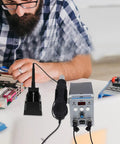 Digital Soldering Iron Station 700W Max With Hot Air Rework Quick Heating Precise Temperature Control in electronics repair setup