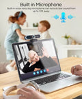Solid 1080P Web Cam With Built In Mic And Privacy Cover For Usb Pc Or Laptop, set up for video call with clear audio.