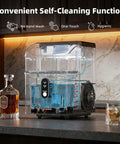 Nugget Ice Maker Countertop With Fast 8 Minute Ice, Soft Chewable Sonic Ice. Self-cleaning function in modern kitchen setting.