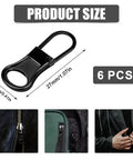 Six Pack Detachable Zipper Pulls Replacement Kit For Jackets Pants Coats Shoes Suitcases And Backpacks Durable Dark Gray Zipper Tabs