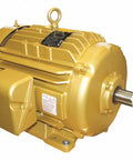 Heavy Duty Three Phase Ac Motor A No Nonsense Industrial Workhorse With Rock Solid Cast Iron Build Ready For Pumps Fans Heavy Machinery 10 Hp 256T Frame TeFc Enclosure 1180 Rpm 60Hz in yellow finish with motor shaft visible.