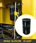 40HP Screw Air Compressor Filter Three Kit with Air Filter J215165KL Oil Separator KB8634 and Oil Filter WD962 shown installed