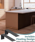 Rock Solid Heavy Duty Countertop Support Brackets 3 Pack With Screws, 10 Inch Hidden Steel Shelf Braces For Granite Quartz Wood Counters seen in modern kitchen.