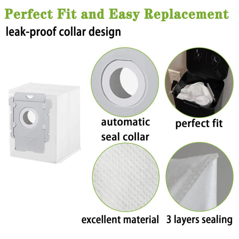 22 Pack Replacement Vacuum Bags For Roomba J Series J5 J6 J7 J8 J9 S9 And I Series Clean Base showing seal collar design