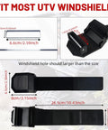 Adjustable Universal UTV Windshield Clamp Strap Kit With Anti Vibration Mounts dimensions and fit details