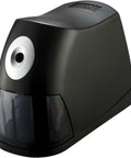 Desktop Electric Pencil Sharpener With HHC Cutter Technology For Four Times Longer Life, black design, side view