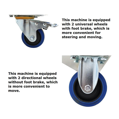 Built Tough Industrial Evaporative Air Conditioner With Extendable Cooling Ducts 220 Volt 910 Cubic Meters Per Hour Airflow wheels detail
