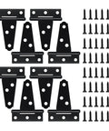 8 Pcs T Strap Gate Hinges Heavy Duty 2 Inch Black Iron Tee Shed Hinges with Mounting Screws for Barn Doors and Fences
