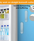 Straight Up Tough Wall Bumpers Eight Piece Pack Rock Solid Adhesive on a refrigerator for sound dampening and buffering