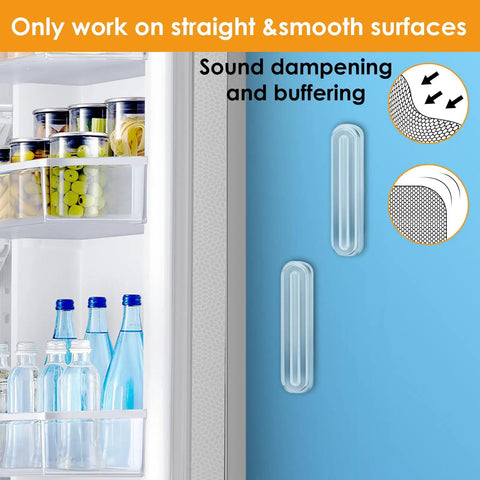 Straight Up Tough Wall Bumpers Eight Piece Pack Rock Solid Adhesive on a refrigerator for sound dampening and buffering