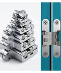Two Pack Hidden Hinge Set For Wooden Box Stainless Steel Concealed Barrel Hinges Invisible Hinges 180 Degree Folding Heavy Duty Built-In