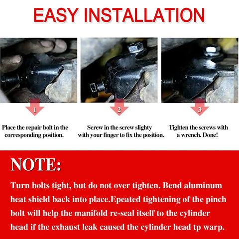 Installation guide for Heavy Duty Exhaust Manifold Bolt Repair Kit Yank Broken Studs Plug Rattling Leaks For Chevy Silverado Sierra Yukon.