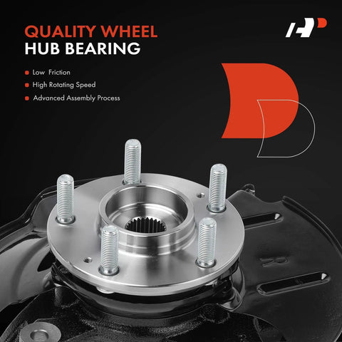 Beefy Front Right Steering Knuckle And Wheel Bearing Hub Assembly For Hyundai Elantra 2007 To 2012 With Four Wheel ABS