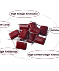 Metallized Polypropylene Film Capacitor Assortment Kit 400V includes capacitors, labeled features: high voltage resistance, reliability.