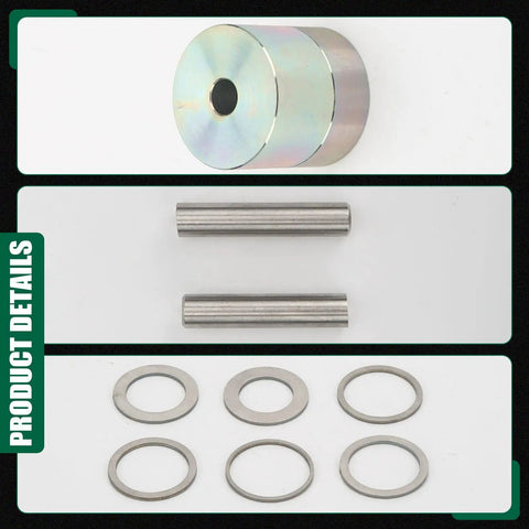 Heavy Duty Coin Ring Puncher Spacer Set Includes Six Precision Gauge Washers for precise hole sizing, featuring hardened steel washers.