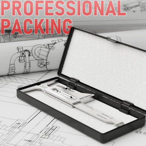 Hi Lo Welding Gauge For Pipe Fit Up, Stainless Steel Alignment Tool With Standard And Metric Scales, 32mm Gap And 37.5 Degree Bevel, Pro Grade NBS Calibration Ready, Includes Storage Box For On Site Accuracy, in open case