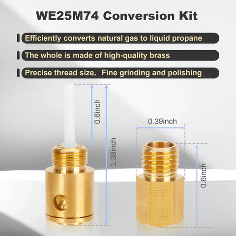 Gas To Propane Conversion Kit For GE And Kenmore Dryers, Natural Gas To LP Retrofit For Most Washer Dryer Combos, brass fittings