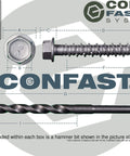 3/16 Inch By 2-1/4 Inch Concrete Screws Set With 410 Stainless Steel Self-Tapping Hex Head And Diamond Point, Includes Concrete Drill Bit