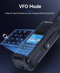 HD2 DMR Handheld Radio Dual Band Digital And Analog Two Way Radio With 500K Contacts And 3200mAh Battery in VFO mode display