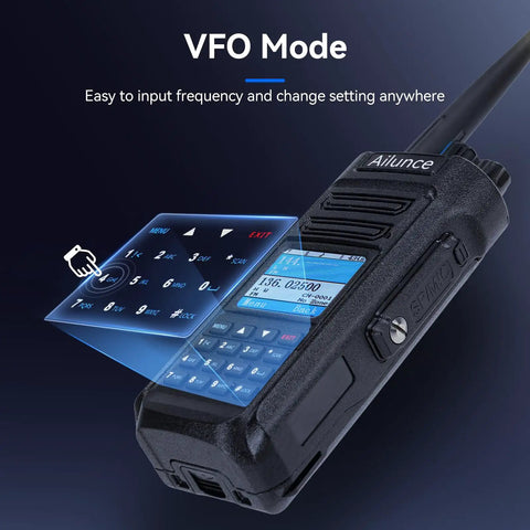 HD2 DMR Handheld Radio Dual Band Digital And Analog Two Way Radio With 500K Contacts And 3200mAh Battery in VFO mode display