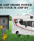 RV Power Adapter 50 Amp Male To 30 Amp Female Cable 12 Inch 10 3 STW NEMA 14 50P To TT 30R connecting to RV