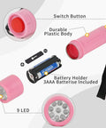 Pink Pocket Size 9 LED Mini Flashlight Pack Six With Lanyards Multicolor Beams And 18 AAA Batteries Included A Handy Grab And Go