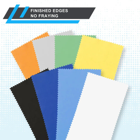 Camera lens microfiber cleaning cloths in assorted colors, 5.5x3 inches