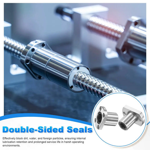 LMH20UU Linear Ball Bearings 20mm Bore 32mm OD 38mm Length 5.5mm Hole 2 Pack Round Flange Rubber Sealed Linear Motion Bearings mounted on a shaft