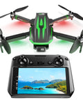 GPS Drones With EIS 4K Camera For Adults And Kids, 5 Inch Screen On Controller, foldable lightweight quadcopter.