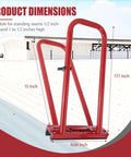 Durable Hand Seamer And Standing Seam Roofing Tool For Metal Roofs And Sheds 1.5 Inch Vertical Tool with Dimensions Shown
