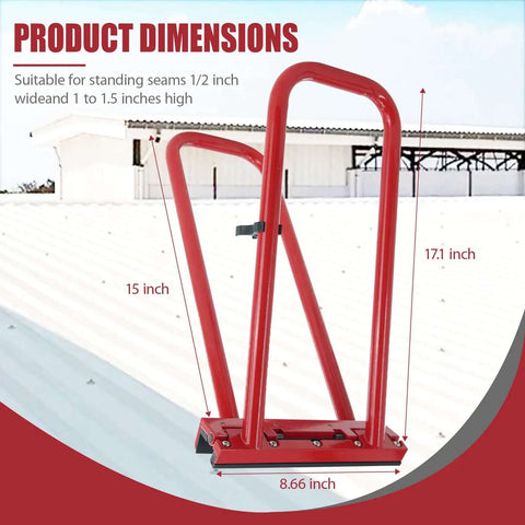 Durable Hand Seamer And Standing Seam Roofing Tool For Metal Roofs And Sheds 1.5 Inch Vertical Tool with Dimensions Shown
