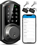 Smart Deadbolt With App Control For No Key Entry, Keyless Front Door Lock, Digital Door Lock With Code, Easy Install, Matte Black