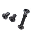 Premium M6 X 35mm Black Socket Cap Screws And Barrel Nuts Kit Includes Hex Key showing two barrel nuts and one socket cap screw.