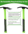 Two Piece Garden Hoe Set With Ergonomic Non Slip Handles Carbon Steel 2 In 1 Weeding Tool for Outdoor Garden Beds features